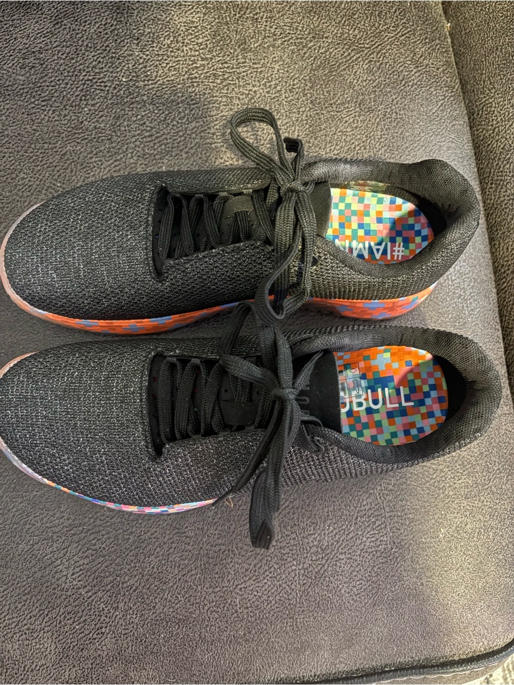 NOBULL black heather pixel trainers